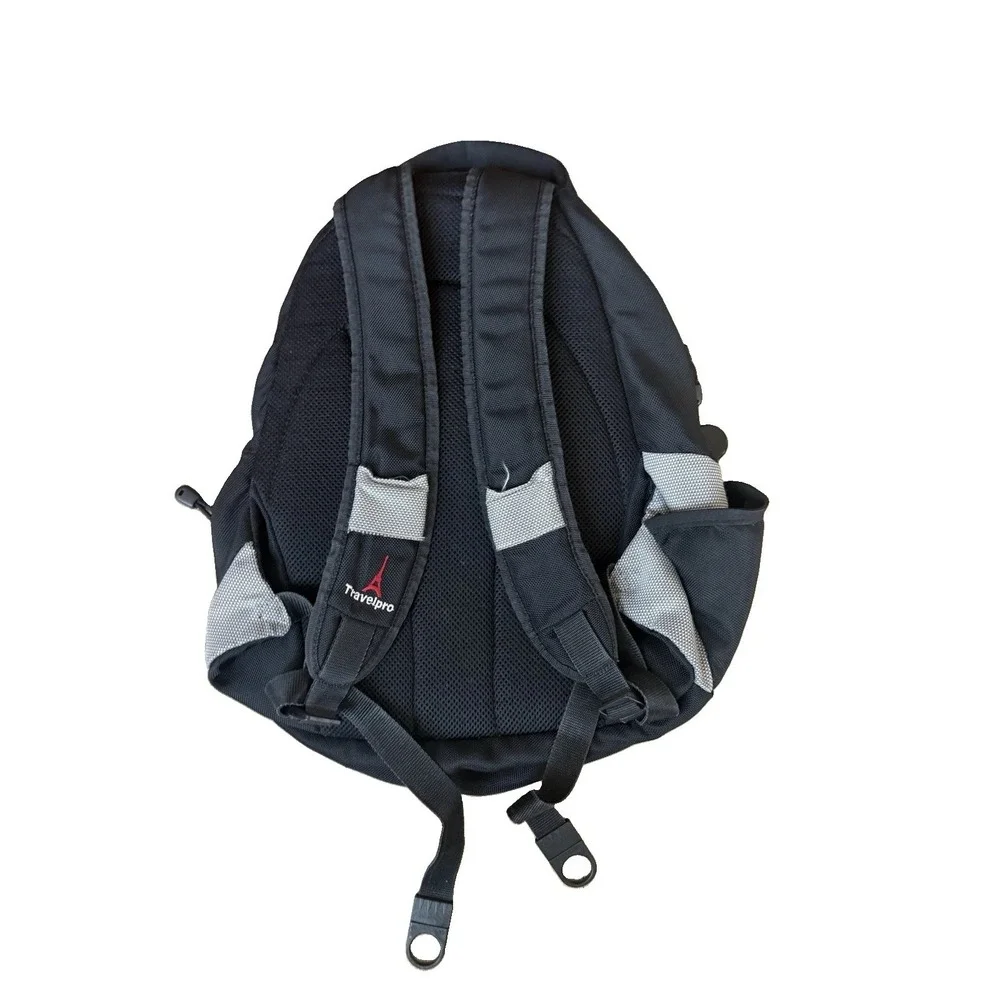 Travelpro TPro Hiking Backpack  Black Nylon Padded Adjustable Size Zip
